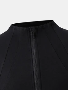 SHEIN 青少年女孩純色拉鍊休閒百搭日常旅行長袖秋季夾克 - 彩色 - 查看 8