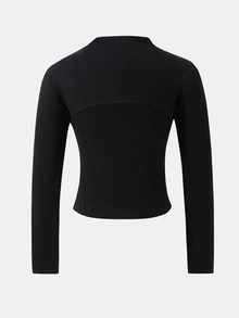 SHEIN 青少年女孩純色拉鍊休閒百搭日常旅行長袖秋季夾克 - 彩色 - 查看 5