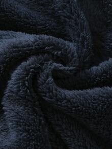 Newborn Baby Boy Cute Autumn/Winter Deep Blue Fuzzy Romper - Multicolor - View 8