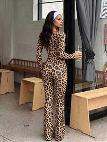 Dewbera Dewbera 2026 Spring/Summer New Women's Sports Set With Leopard Print - Multicolor - View 2