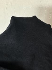 SHEIN EZwear 女款性感純色交叉腰褶皺綁帶針織迷你裙 外出穿搭款 黑色 秋季 - 黑色 - 查看 6