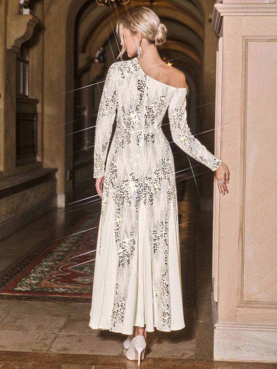 Women's New Elegant Fashion Custom Beaded Patchwork Multi-Occasion Wear High-End Evening Gown Dinner Party Luxury Elegant Socialite Light Luxury Dress
