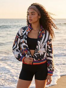 CAJUNI Vacation Casual Floral Print Sports Jacket - Multicolor - View 7