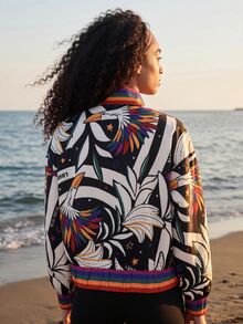 CAJUNI Vacation Casual Floral Print Sports Jacket - Multicolor - View 2