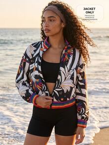 CAJUNI Vacation Casual Floral Print Sports Jacket - Multicolor - View 9