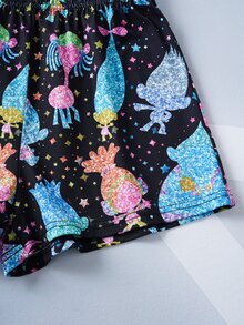 SHEIN Trolls Tween Girl 2pcs/Set Cute & Casual Cami Top And Shorts Pajama Set, Comfortable Home Wear - متعدد الألوان - مشاهدة 6