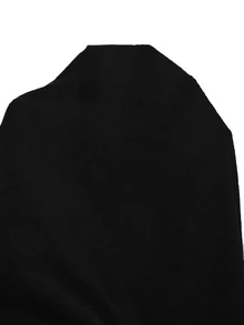 SHEIN Franclia 女士纯色休闲简约轻薄开衫，适合居家穿着 - 黑色 - 查看 6