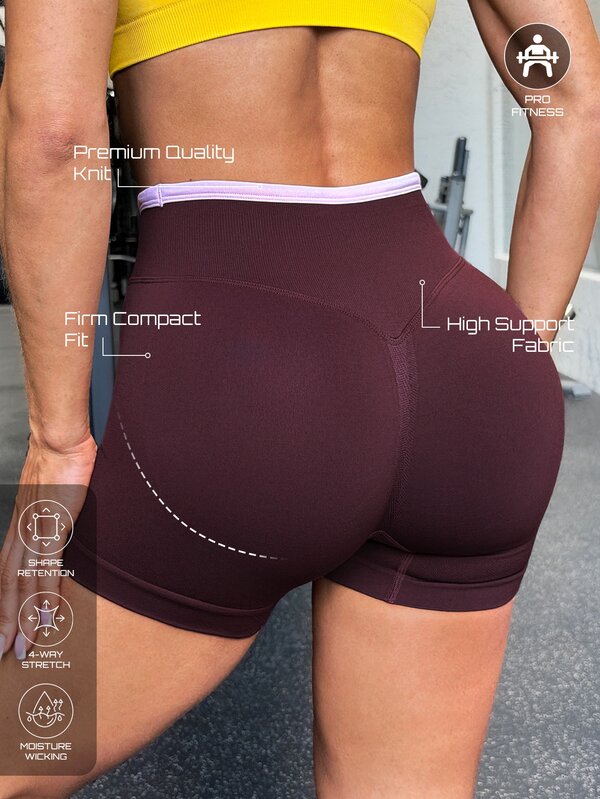 Solea Cove Women's Letter Print High Waist Casual Fitness Sports Shorts