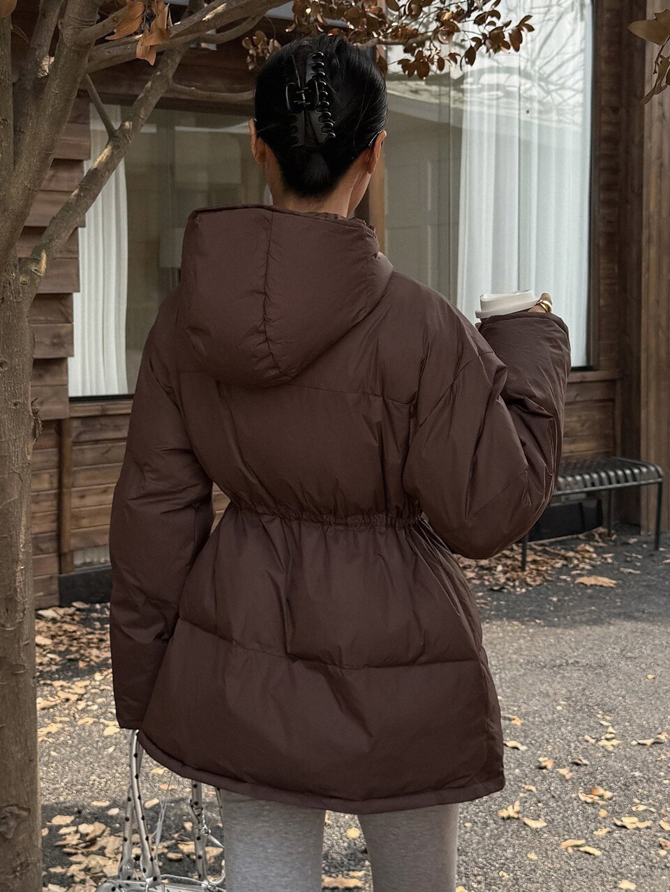 Women's Solid Color Hooded Casual Versatile Winter Padded Coat Jacket