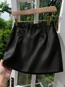 Franclia Rok Wanita Bergaris Kasual Serbaguna untuk Pemakaian Sehari-hari - Navy Blue - View 5