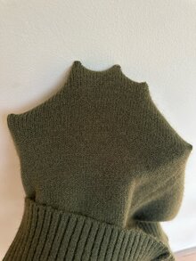 Aloruh Sweater Kerah Lilit Warna Polos Musim Gugur/Dingin untuk Wanita, Model Musim Gugur Terbaru - Hijau - View 8