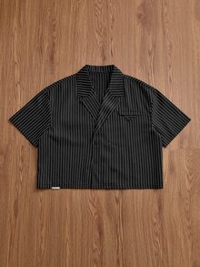 SWAVVY Men's Striped Shirt And Suit Pants Set - Black - View 5