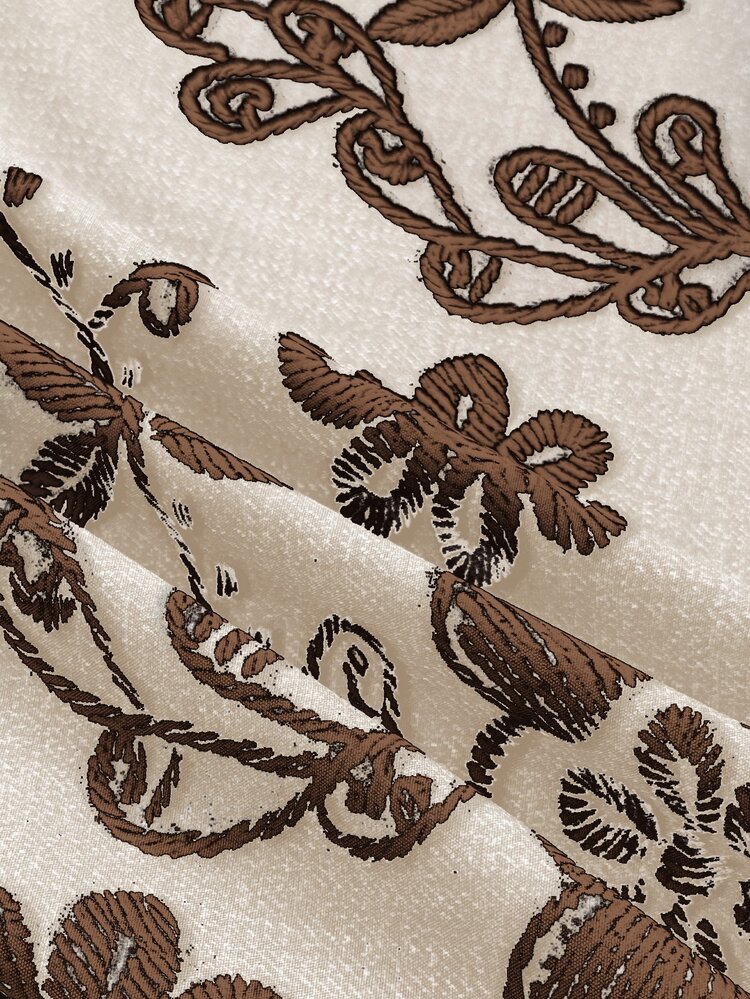 Franclia Plus Size Women's Floral Print A-Line Long Skirt, Beige, Summer, Boho, Tea Party Vacation, Wedding Guest, Holiday, Casual Waist Tie Peasant - Apricot - View 6