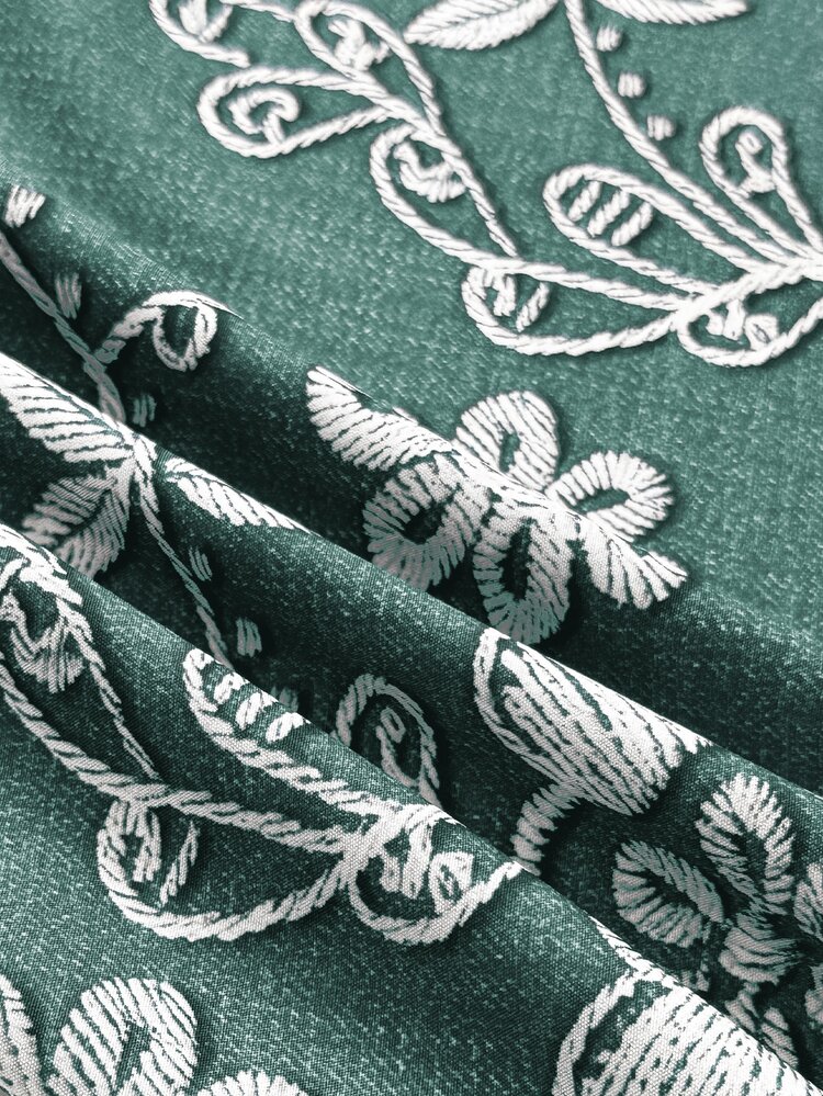 Franclia Falda plisada casual y versátil con estampado floral para salidas y citas para mujer talla grande - Agua verde azul - Añade 6