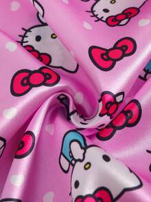 HELLO KITTY AND FRIENDS | SHEIN 女童全印花長袖上衣與長褲休閒日常居家睡衣套裝 - 粉色 - 查看 5