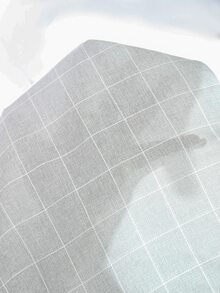 SHEIN 3件組男嬰灰色淺灰色秋季紳士格紋單排扣背心彈性腰長褲蝴蝶結婚禮家庭套裝 - 彩色 - 查看 9