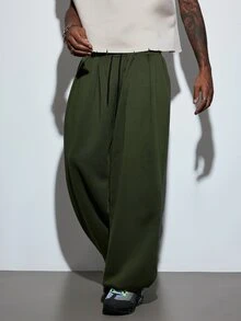Modcrash Men's Drawstring Waist Loose Casual Harem Pants, Street Style - Army Green - View 7