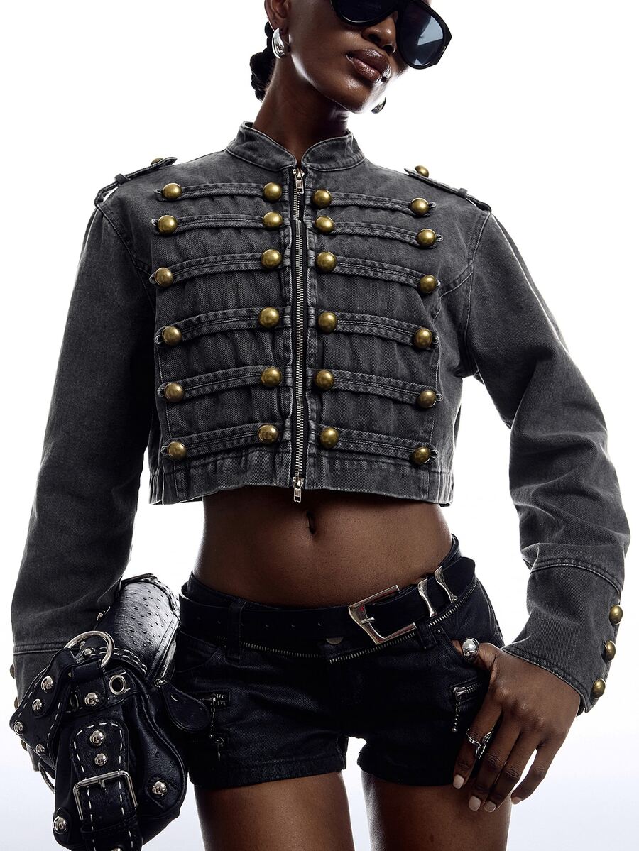 LYSMO Women's Spring/Autumn Fashion Vintage Cropped Jacket