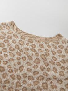 SHEIN Busana Musim Gugur untuk Wanita - Sweater Kasual Motif Leopard untuk Wanita, Sosial - MultiWarna - View 7