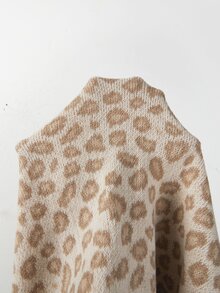 SHEIN Busana Musim Gugur untuk Wanita - Sweater Kasual Motif Leopard untuk Wanita, Sosial - MultiWarna - View 6