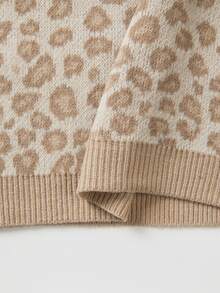 SHEIN Busana Musim Gugur untuk Wanita - Sweater Kasual Motif Leopard untuk Wanita, Sosial - MultiWarna - View 4