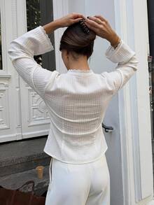 Serisse Blusa con botones delanteros de rana - Albaricoque - Ver 2
