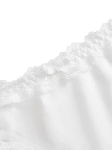 Ocili 5pcs/Pack Chic Autumn Leisure Basic Solid Color Soft 100% Cotton Lace Trim Low Waist Women's Briefs - White - View 6
