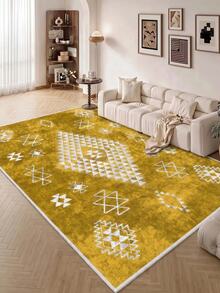 Digitally Printed Non-Slip Washable Runner And Area Rug Living Room Carpet, Modern Design | Modern, Scandinavian, Bohemian And Classic Styles | 100% Polyester - Beige - View 6