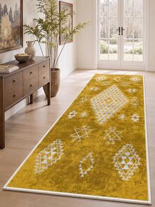 Digitally Printed Non-Slip Washable Runner And Area Rug Living Room Carpet, Modern Design | Modern, Scandinavian, Bohemian And Classic Styles | 100% Polyester - Beige - View 3
