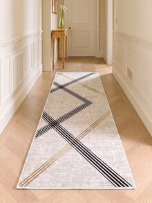 Digitally Printed Non-Slip Washable Runner And Area Rug Living Room Carpet, Modern Design | Modern, Scandinavian, Bohemian And Classic Styles | 100% Polyester - Creamy White - View 2