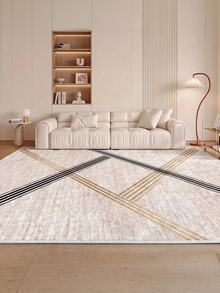 Digitally Printed Non-Slip Washable Runner And Area Rug Living Room Carpet, Modern Design | Modern, Scandinavian, Bohemian And Classic Styles | 100% Polyester - Creamy White - View 6