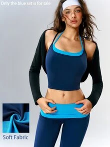 VARSIVA Women's Halter Neck Top And Flare Pants Sports Activewear Set - Multicolor - View 10