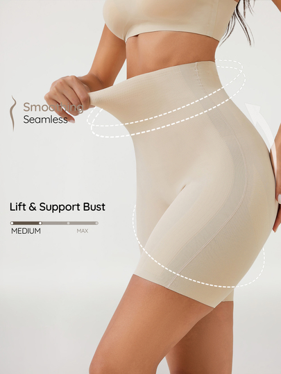 SHAPORA Women's High Waisted Shapewear Shorts In Solid Color