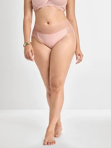 3pcs/Pack Solid Color Lace Trim Elastic Plus Size Women Panties - Multicolor - View 9