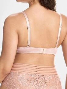 3pcs/Pack Solid Color Lace Trim Elastic Plus Size Women Panties - Multicolor - View 2