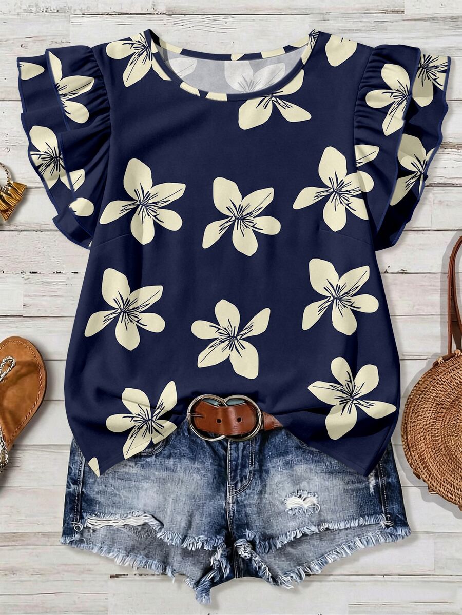 SHEIN VCAY Blus Ukuran Plus - MultiWarna - View 1