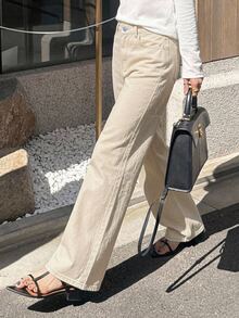 DAZY Tween Girls Straight Leg Loose Casual Long Pants Solid Color Autumn/Winter - Beige - View 6