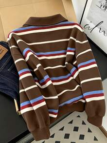 Resyla Women's Casual Striped Sweatshirt, Autumn - Multicolor - View 2