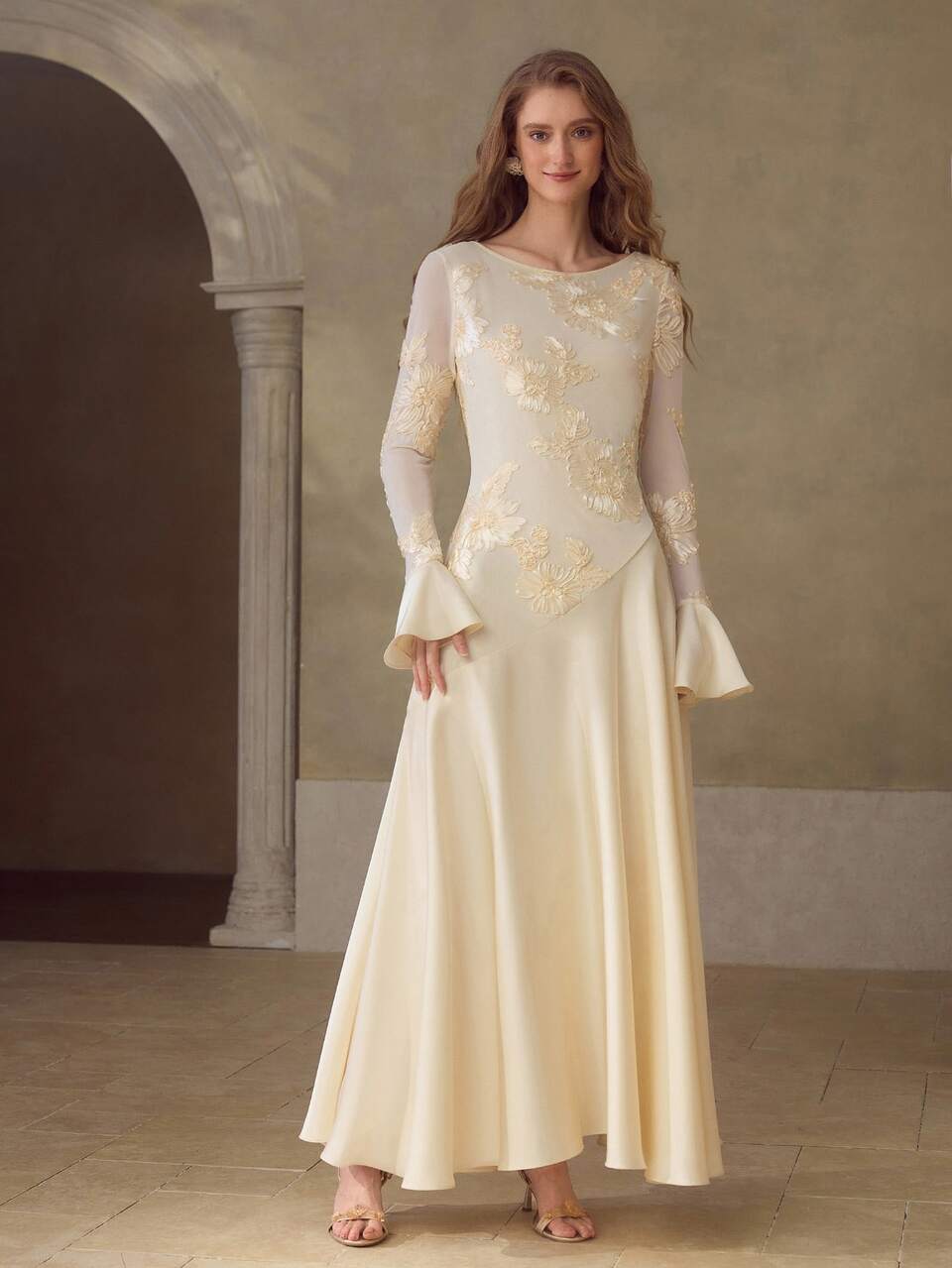 MOTF WOMEN'S AUTUMN/WINTER PETITE LONG STRUCTURED DESIGN DRESS