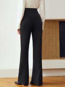 MOTF Petite Celana Panjang Wanita Model Slim Fit dengan Gesper Logam, untuk Wanita Bertubuh Mungil - Hitam - View 7