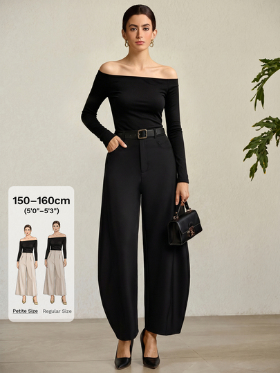 MOTF Petite WOMEN'S CASUAL COMMUTE WOVEN CROPPED PANTS