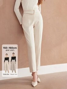MOTF Petite WOMEN'S AUTUMN/WINTER ANKLE-LENGTH TAPERED PANTS ,PETITE WOMEN - Apricot - View 1