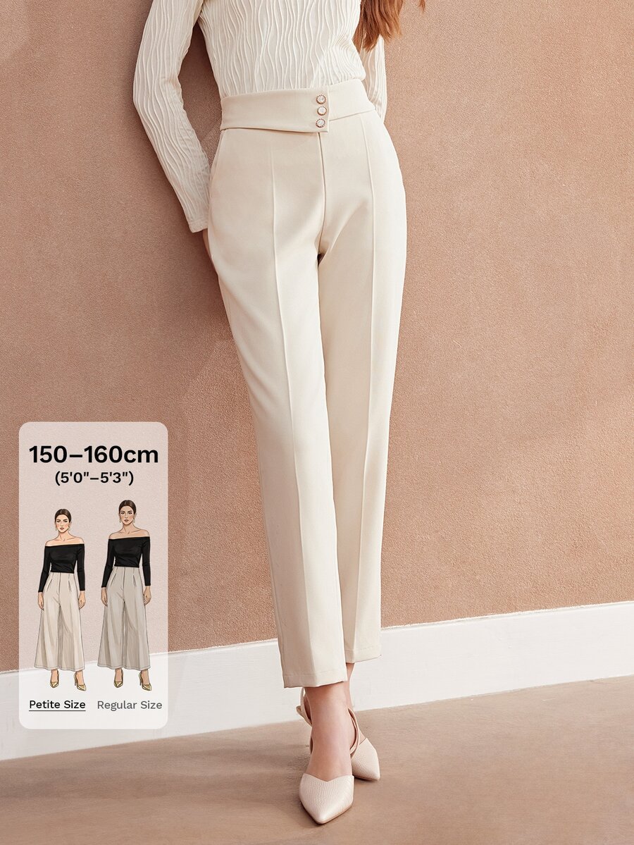 MOTF Petite WOMEN'S AUTUMN/WINTER ANKLE-LENGTH TAPERED PANTS ,PETITE WOMEN - Apricot - View 1