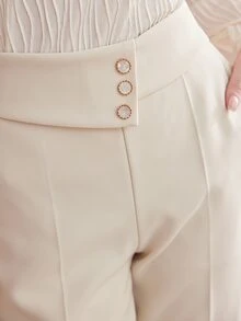 MOTF Petite WOMEN'S AUTUMN/WINTER ANKLE-LENGTH TAPERED PANTS ,PETITE WOMEN - Apricot - View 2