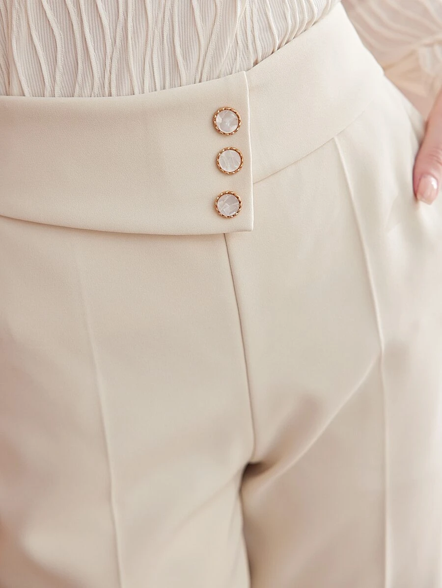 MOTF Petite WOMEN'S AUTUMN/WINTER ANKLE-LENGTH TAPERED PANTS ,PETITE WOMEN - Apricot - View 2