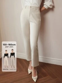 MOTF Petite WOMEN'S PETITE COMMUTER STRAIGHT LEG SUIT PANTS ,PETITE WOMEN - Apricot - View 1