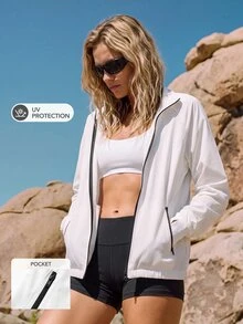 WanderVale Casual Sports Outdoor Sun Protection Jacket - White - View 6