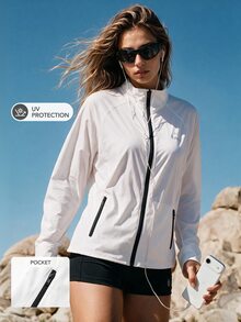WanderVale Casual Sports Outdoor Sun Protection Jacket - White - View 1
