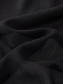 GlowEve CURVE Plus Size Women's Casual Loose Everyday Versatile Chiffon Fabric Trench Coat Jacket - Black - View 5