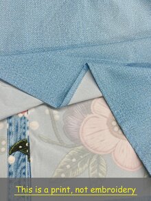 Trelyra 女款花卉圖案牛仔效果印花時尚上衣 - 彩色 - 查看 5